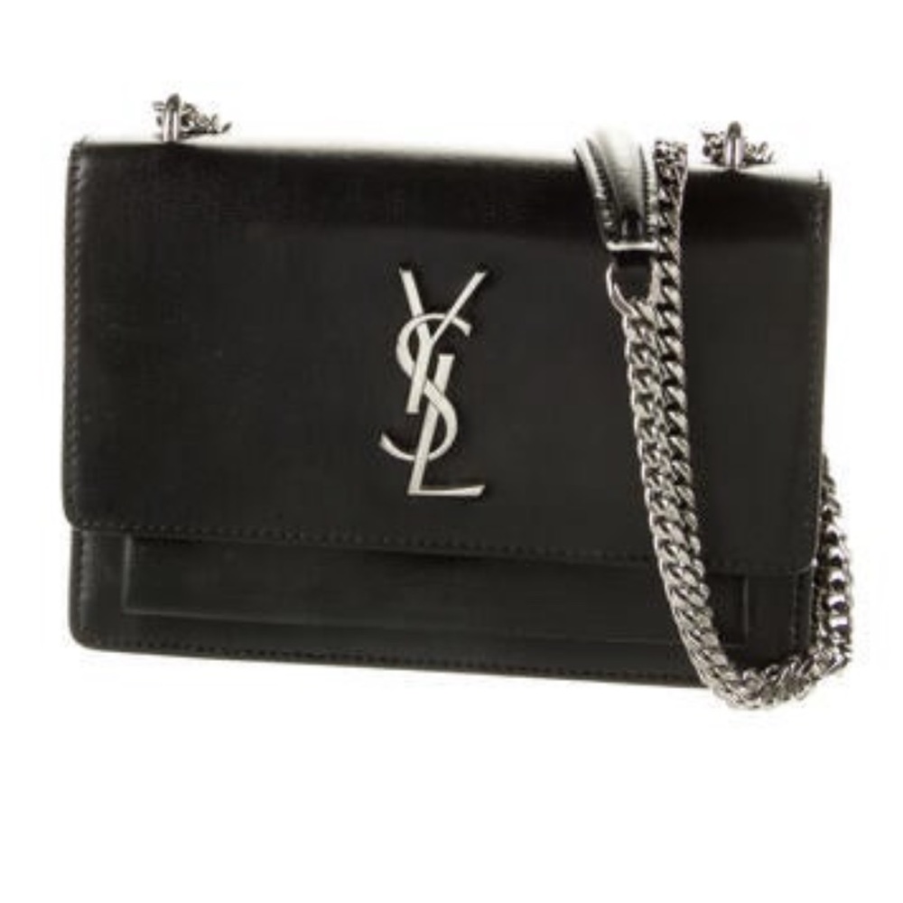 YVES SAINT LAURENT Leather Mini Sunset Chain Bag with dust bag